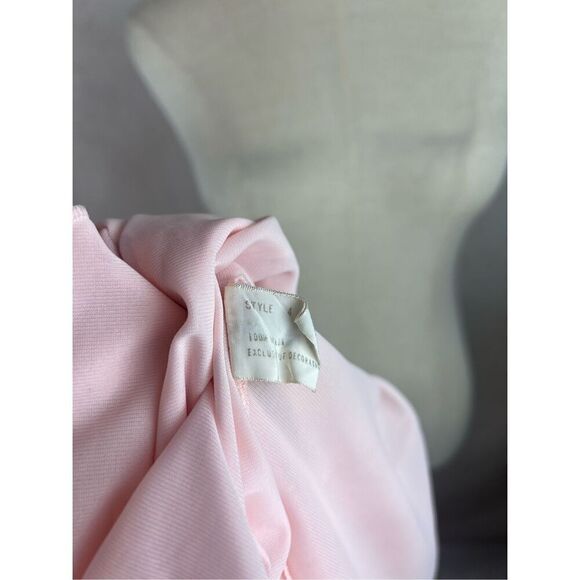 Vintage 1960s Nylon Bed Jacket Lingerie Baby Pink - Picture 4 of 8